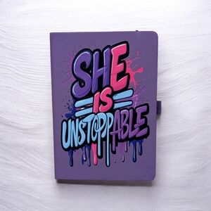 Purple 'She Is Unstoppable' Notebook